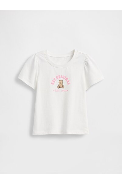 GAP Kız Bebek Beyaz Brannan Bear Logo T-Shirt