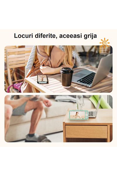 Smart Vibe Baby Monitor WiFi 2in1 Lumini Ambientale HelloKid™ DUO LiGHTS MAX View 2K