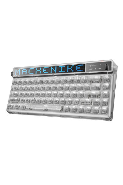 Machenike KT68 Kablolu Crystal Tactile Switch LCD RGB Beyaz ENQ Q Gaming Klavye