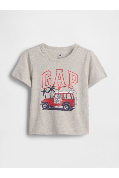 GAP Erkek Bebek Açık Kahverengi Grafik Baskılı T-Shirt