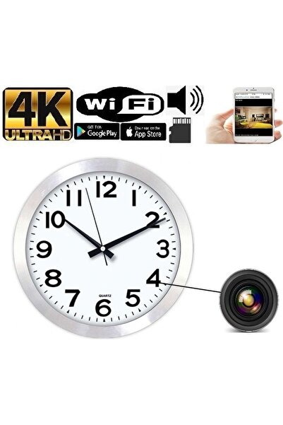 kamera online Gri duvar saati 7/24 canlı izleme wifi'li güvenlik kamerası