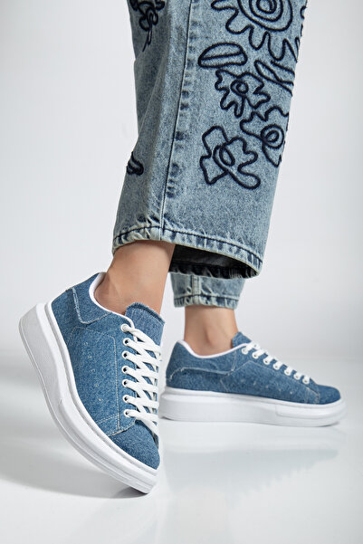 Three Bross Günlük Sneaker Spor Ayakkabı Ortopedik Ayakkabı Siyah Beyaz Gümüş Mavi Kot