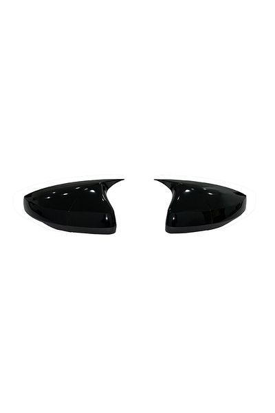 ideal STORE Set of 2 idealSTORE BATMAN type Mirror Covers for Volkswagen Polo MK6 2018-202, Piano Black color