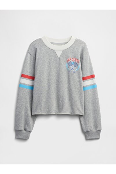 GAP Kız Çocuk Gri Fransız Havlu Kumaş Sweatshirt