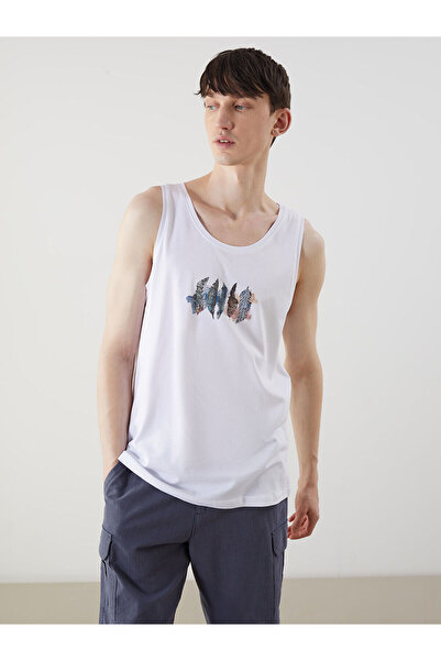 LC Waikiki طاقم الرقبة المطبوعة تي شيرت رجالي