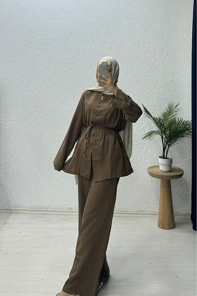 lurex moda Linen Buttoned Suit