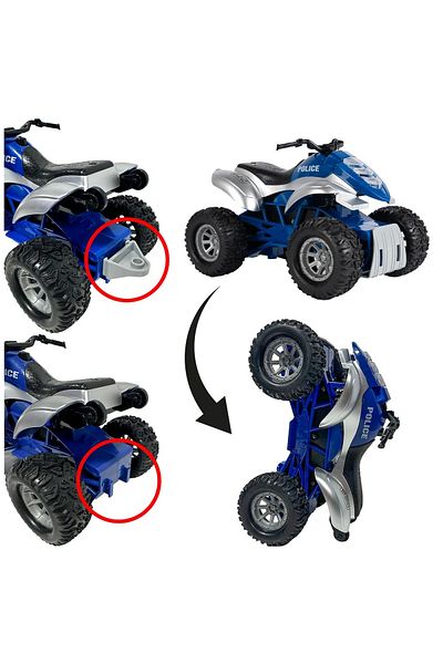 ideal STORE idealSTORE 2in1 ATV Toy with Coast Guard Police Boat, Accessorized with Sounds and Lights, Hook