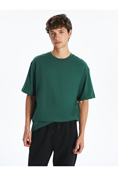 LC Waikiki Nevavm Oval Collar Combed Cotton Men's T-Shirt with a Difference