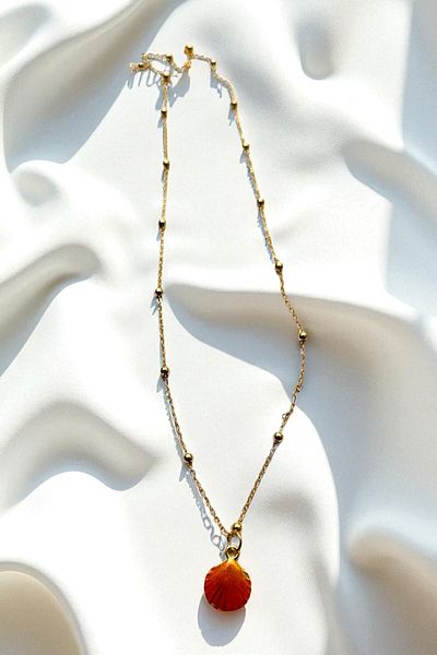 PETEK AKSESUAR Midye Top Chain ​​Long Necklace