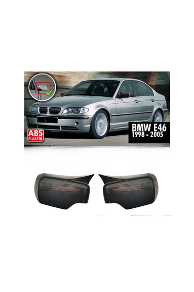 ideal STORE Set 2 Capace Oglinzi tip BATMAN idealSTORE pentru BMW Seria 3 E46, culoare Piano Black - Negru Lucio