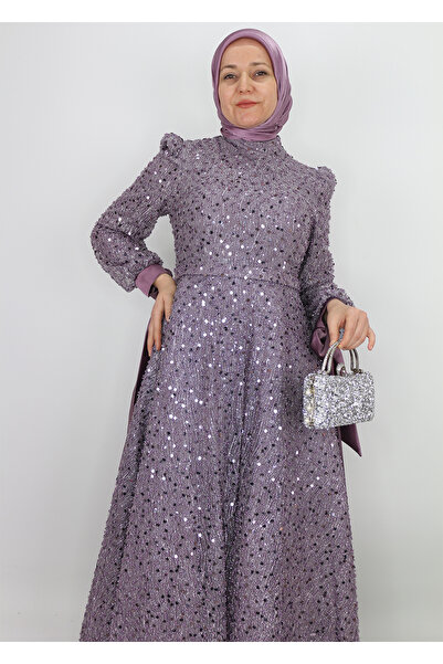 setri 4457 ABİYE ELBİSE ÖNÜ VE ARKASI BOYDAN BONCUK İŞLEMELİ KOL UÇLARI KURDALE MİDİ BOY TASARIM ABİYE EL