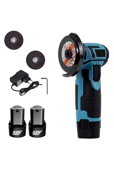 stuffix Mini Electric Angle Grinder with 2 Batteries, Portable Flex, 12V, Disc 76MM