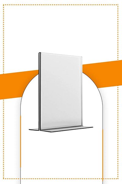 Etias Reklam A4 T Type Vertical Table Top Transparent Plexi Fountain / Brochure Holder
