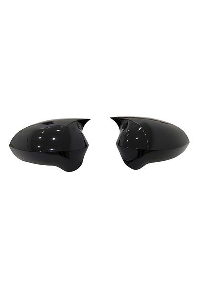 ideal STORE Set of 2 idealSTORE BATMAN type Mirror Covers for Seat Ibiza IV 2008-2017, Piano Black color - Neg