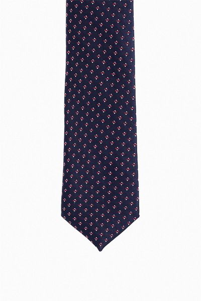 SÜVARİ Cavalry Handmade Patterned Navy Blue Tie Standard Navy Blue