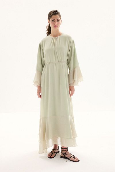 Hooopstore Φόρεμα Boho Flounced Yoryo Chiffon Sage