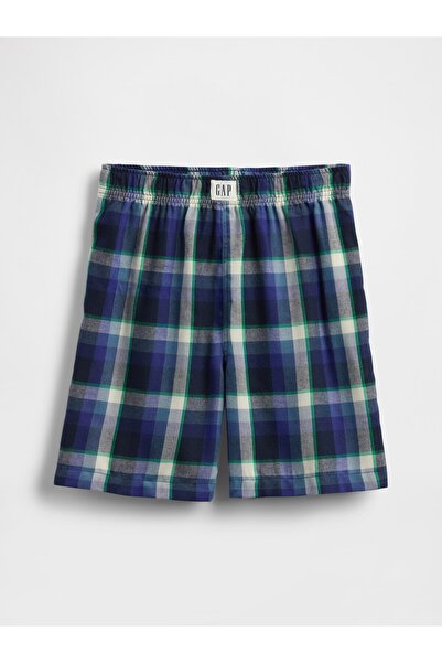 GAP Erkek Çocuk Lacivert Geri Dönüştürülmüş Flannel PJ Boxer Şort