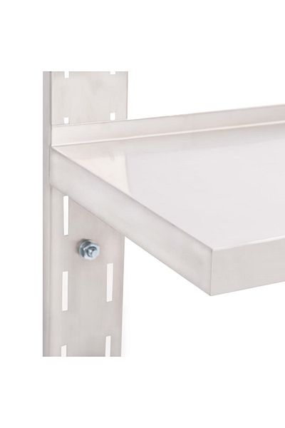 vidaxl 2-Tier Floating Wall Shelf Stainless Steel 100x30 cm