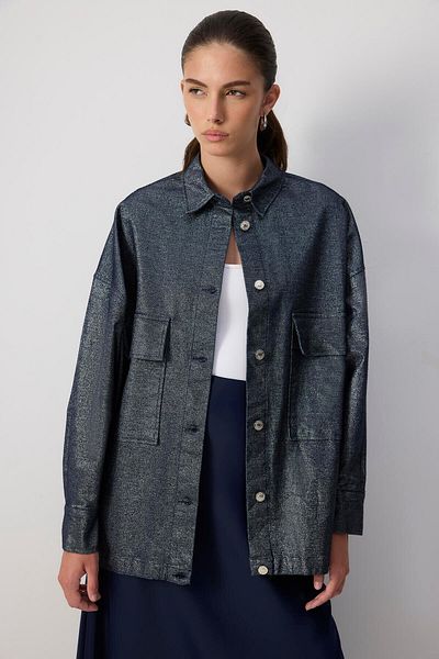 Touché Privé Oversize Silvery Gabardine Jacket