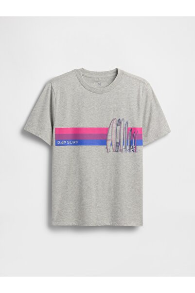GAP Erkek Çocuk Gri Kids Grafik T-Shirt