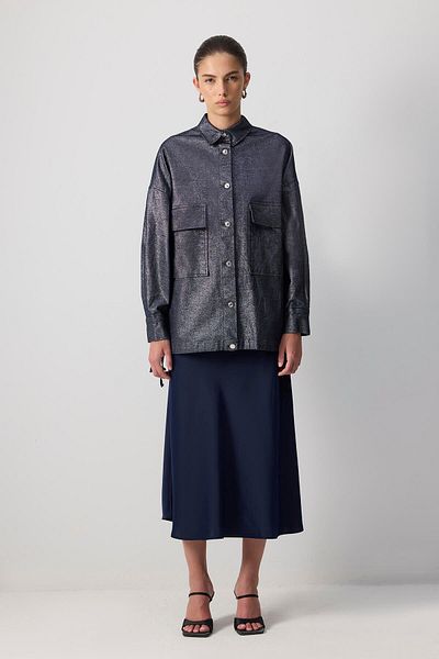 Touché Privé Oversize Silvery Gabardine Jacket