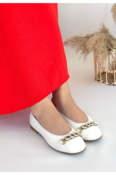 Zerenyus Cleo White Women's Ballerinas