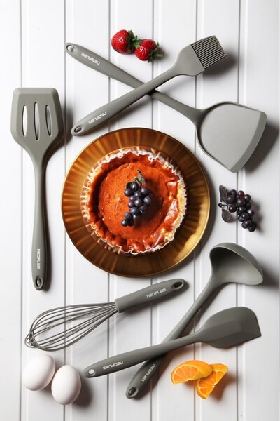 NEOFLAM Silicone Gray 6 Piece Pastry Serving Set