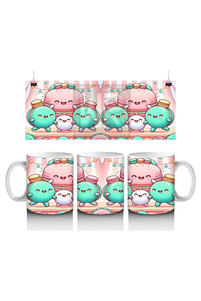 Luluyen كوب ماكارون مبهج بنمط عائلي يحب الأطفال الحليب