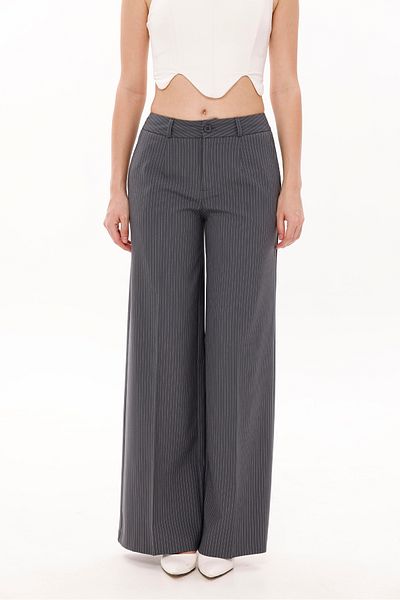 LA PANTE Front Buttoned Striped Straight Stitched Palazo Pants