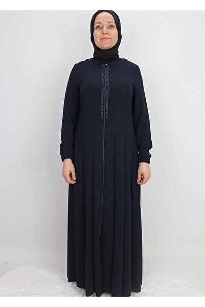 sarmoda 4041 MEVLANA MODEL ÖNÜ TAŞ DETAYLI SIFIR YAKA FERACE QYS 4041 FERACE #23-01#