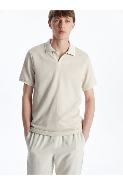 LC Waikiki Nevavm with a Difference Polo Collar Short Sleeve Men's T-Shirt