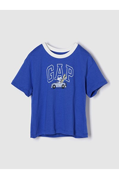 GAP Kız Bebek Mavi Baby & Toddler Snoopy Logo T-Shirt