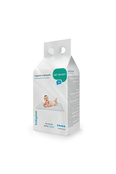 Babyono Set 20 bucati protectii impermeabile/aleze de unica folosinta, BabyOno 40x60 cm, Alb