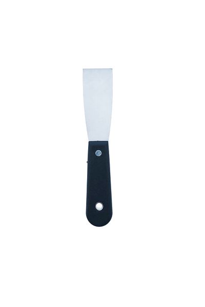 OEM Stainless steel spatula with plastic handle, dimensions 195 x 38 x 15 mm, black with silver