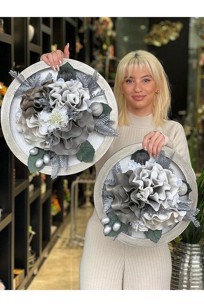TASARIMHMODA Artificial Flower Wooden Wall Ornament No:1