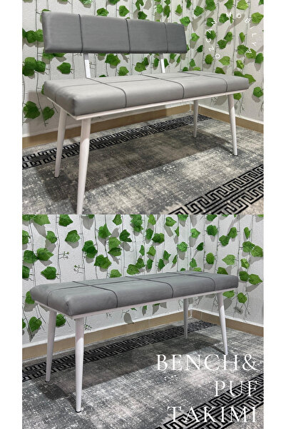 ÖZCAN METAL Beyaz Metal Ayaklı Sırtlı & Sırtsız Mutfak Salon Antre Yatak Odas...