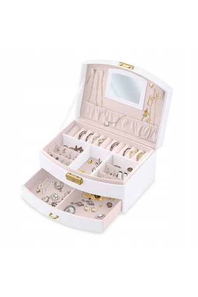ideal STORE idealSTORE Jewelry Box, Dimensions 20.5 x 13.5 x 10.5 cm, Includes Mirror, Lock, Gold