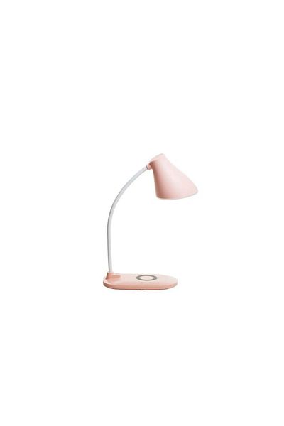 Blusmart Lampa de birou LED, roz, cu incarcator wireless, 3 nivele de iluminare, brat reglabil