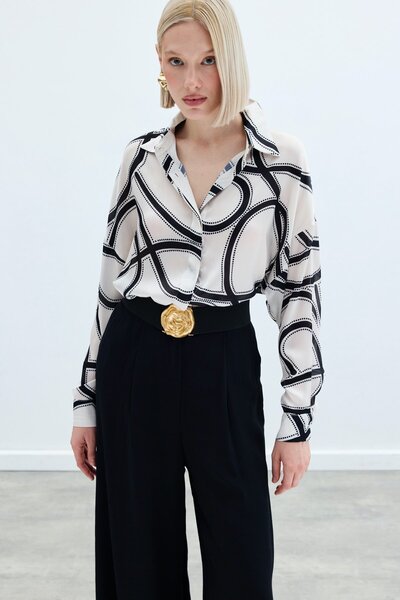 Sateen Salaş Gömlek - Ekru