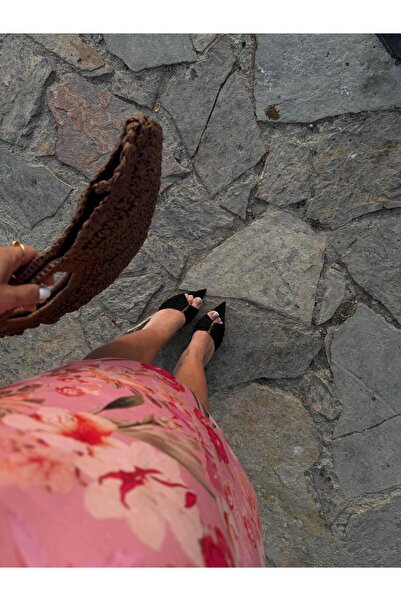 Eataly Shoes Παπούτσια με μυτερό μαύρο σουέτ με τακούνι