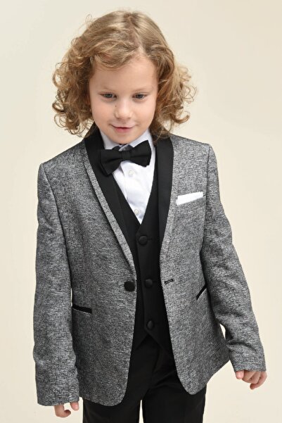 DMB BOYS & GIRLS Model smoking 5 piese Costum de mire pentru băiat cu papion