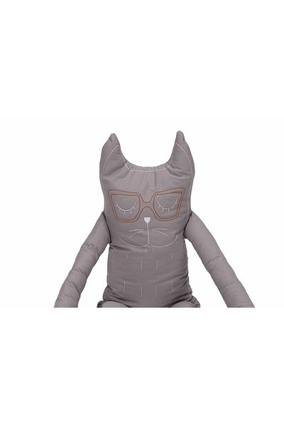 Somnart cat-shaped pillow, cotton, salt filling, Gray