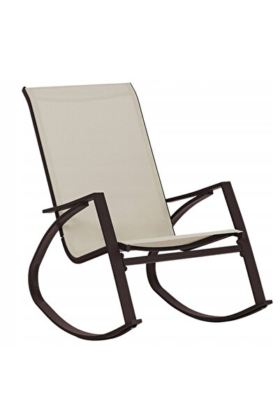 SERSIMO Scaun balansoar de gradina din metal si textil, 60x104x95 cm, capacitate 120 kg, crem