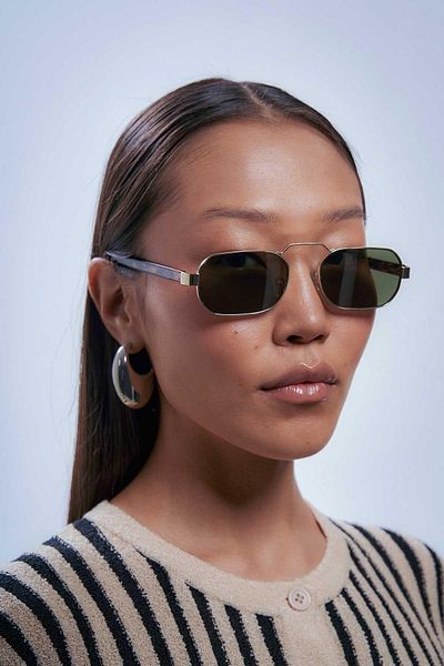 Bilge Karga Plutus Gold Green Sunglasses