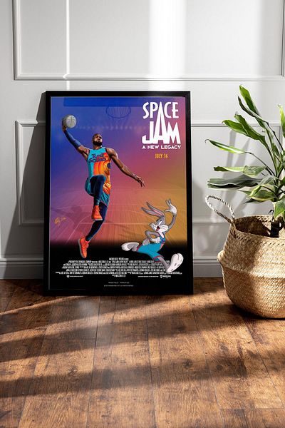 Saturn LeBron James Space Jam Pictură înrămată - Pictură poster de film