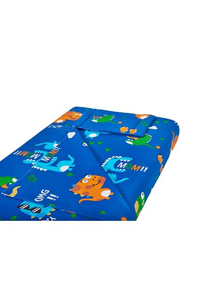 Somnart Lenjerie pentru pătuț, SomnART, cearșaf cu elastic 60x120x10, dinozauri