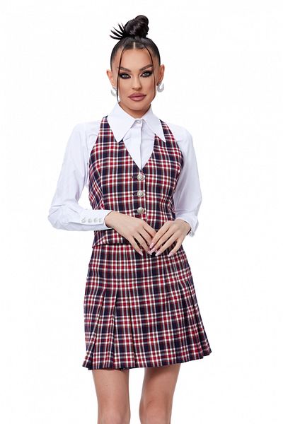 Atmosphere Fashion Short checked vest