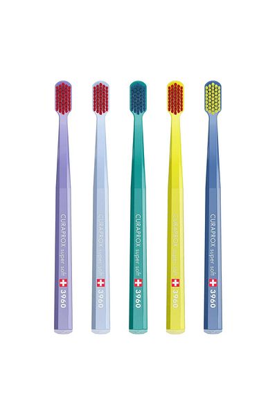 Curaprox Cs 3960 Super Soft Toothbrush – Softer, More Intense, More Effective (2 Pcs) Mixed Color