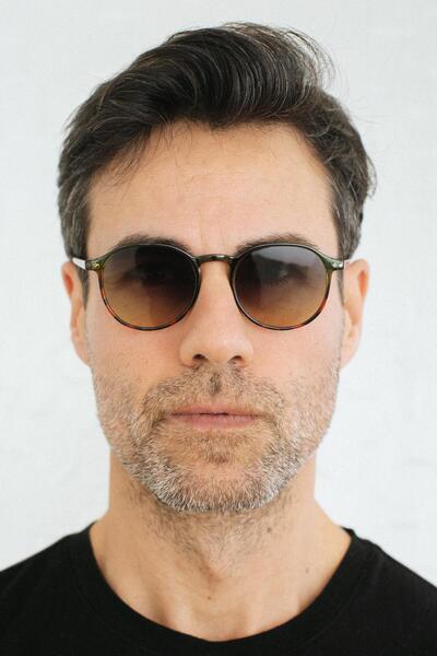 Bilge Karga Cafune New Green Leopard Gradient Men's Sunglasses