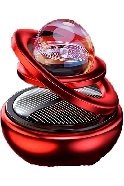 SMARTECH Car fragrance diffuser, or room diffuser, 4 included scents, Rotating Planet Globe, Galaxy, Red